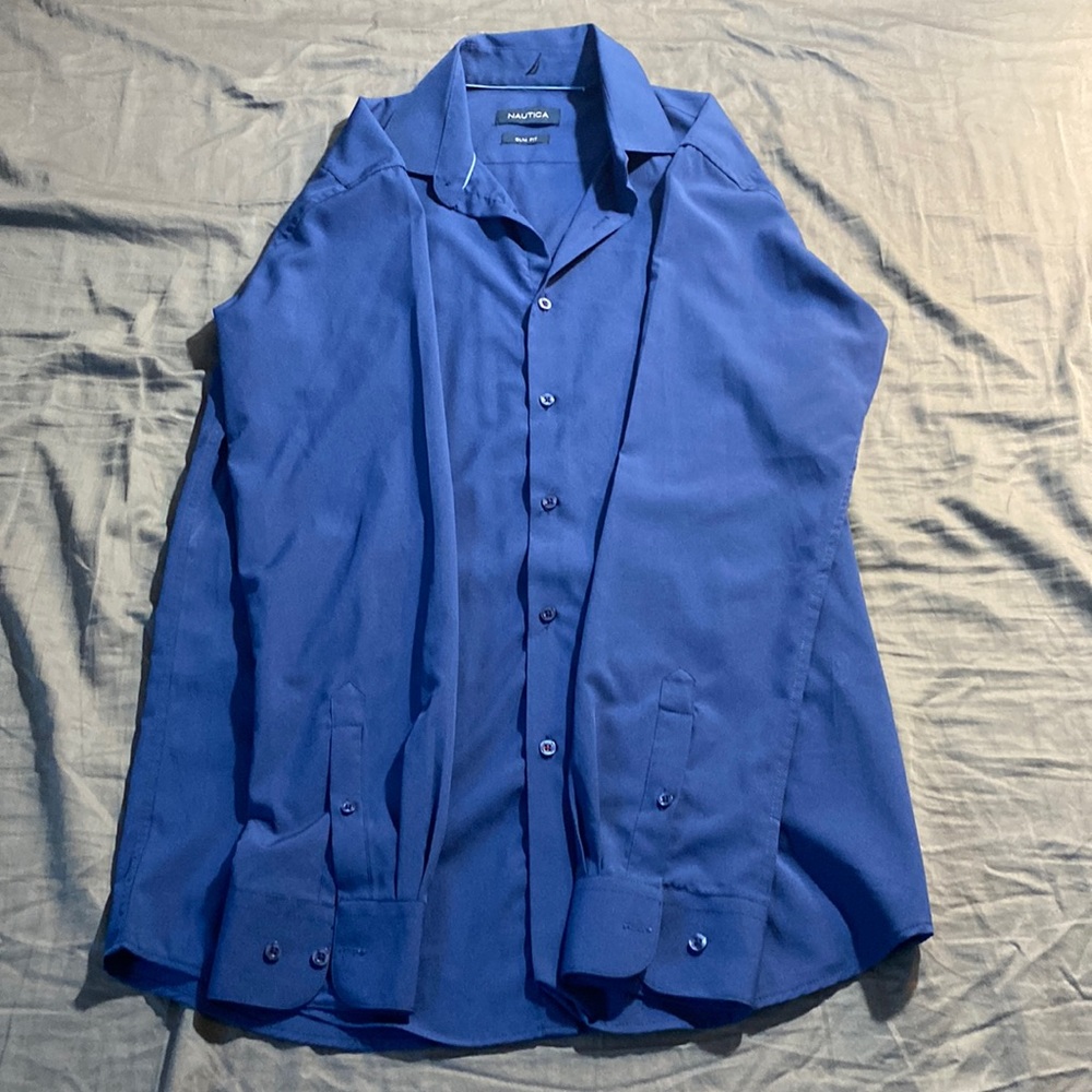 Men’s blue dress shirt